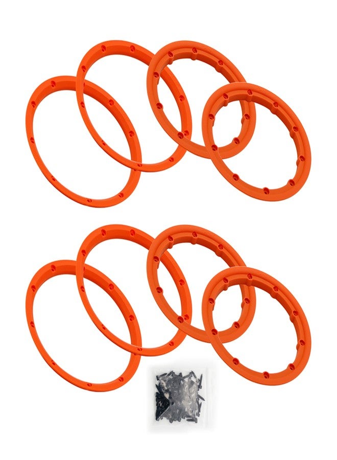 FLMLF Nylon Inside and Outside Beadlock Ring Kit 8pcs Orange for Wheel Hub for 1/5 HPI Baja 5B 5T 5SC LOSI 5ive T RC CAR Truck Parts - Image 1